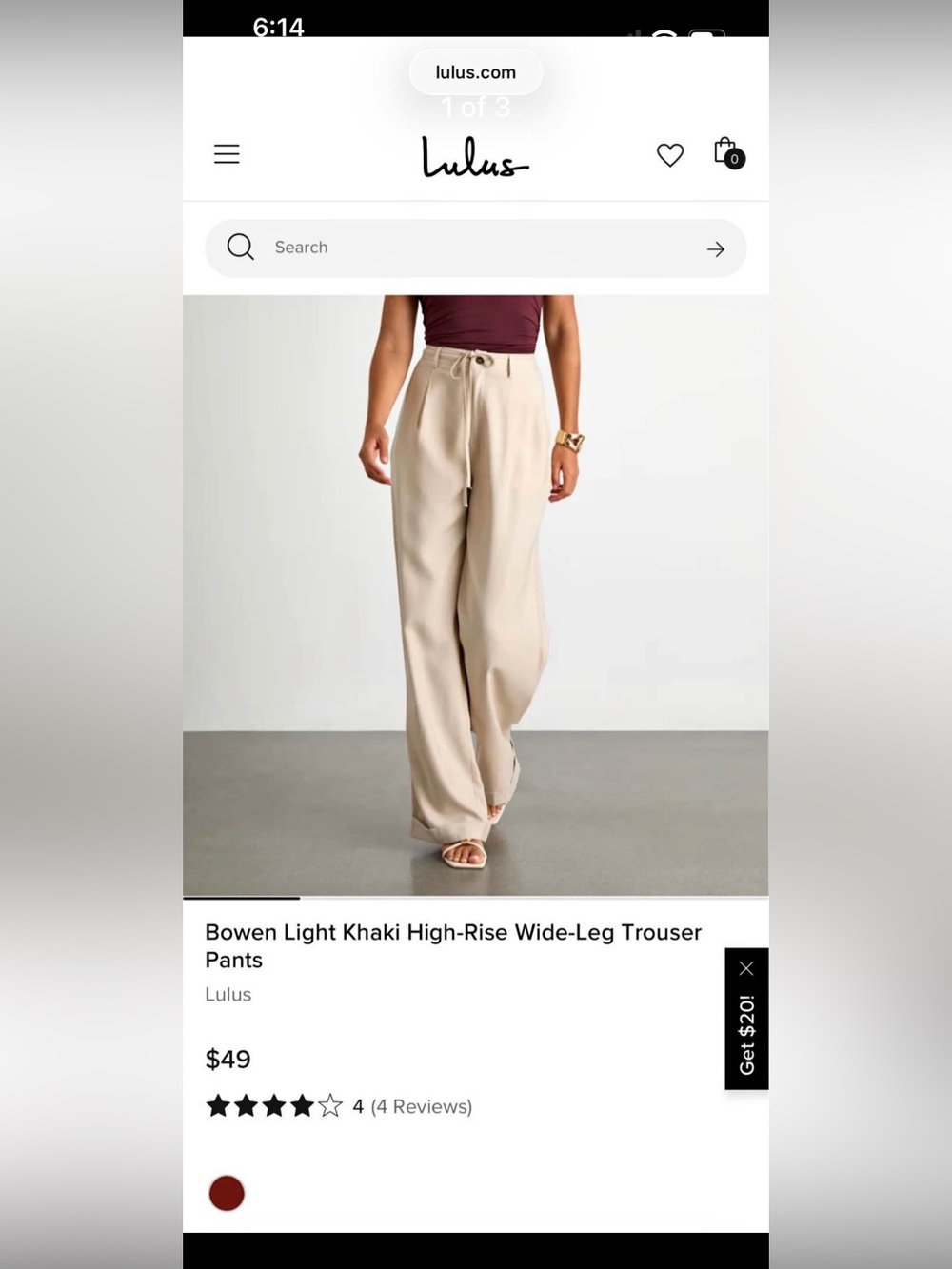 Lulu's Light Beige High-Rise Drawstring Cuffed Wide Leg Pants